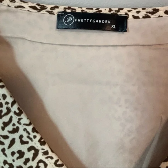 PrettyGarden Cream and Brown Leopard Print Maxi Dress - Picture 5 of 7